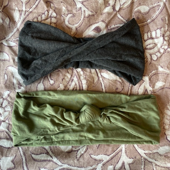 Soulvation Society | Charcoal Twisted Headband, Sage Knotted Headband | EUC | OS - Picture 1 of 5